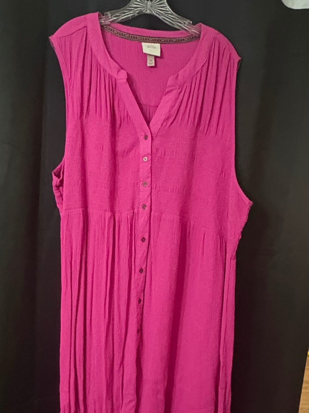 Women's Plus Size Hot Pink Shirt Dress-SIZE 2X